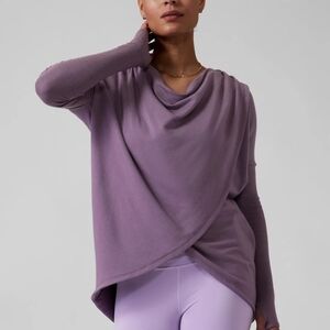 Athleta Lavender Cowl Neck Sweatshirt
